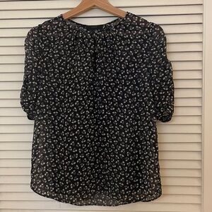 J. Crew Navy Sheer Blouse w/ Camisole